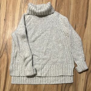 Kaisely Gray Chunky Knit Turtleneck Sweater